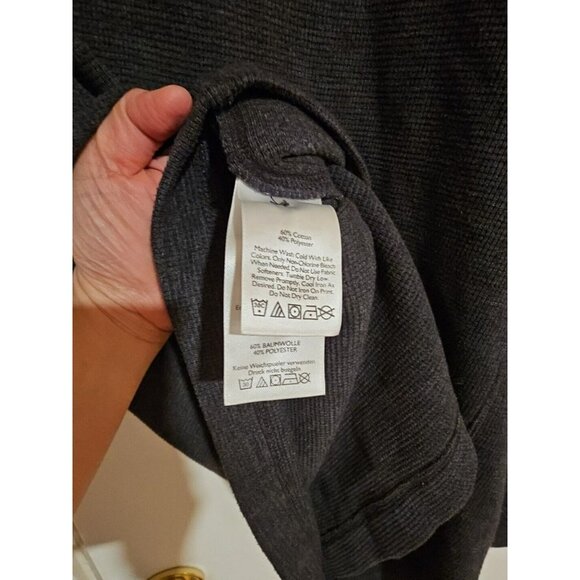 Eddie Bauer Thermal Henley Shirt Mens 2XL Gray Waffle Knit Top Long Sleeve Comfy - Picture 8 of 9